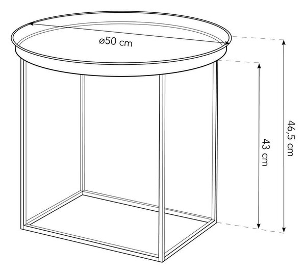 MUZZA Konferenčný stolík Amaca ⌀50 cm čierny