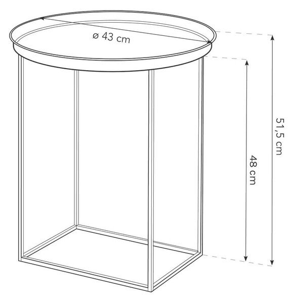 MUZZA Konferenčný stolík Amaca ⌀43 cm čierny