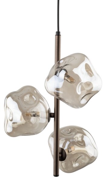 Luster na lanku LAVA 3xG9/8W/230V bronzový/dymovo-béžový
