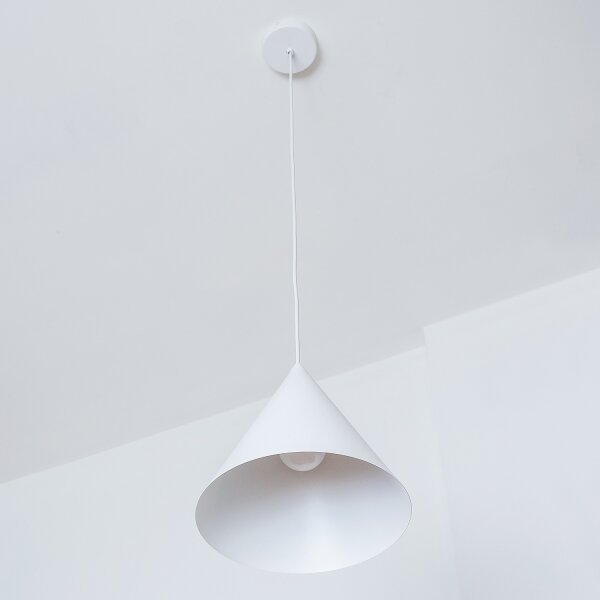 Luster na lanku ETNA II 1xE27/15W/230V pr. 25 cm biely