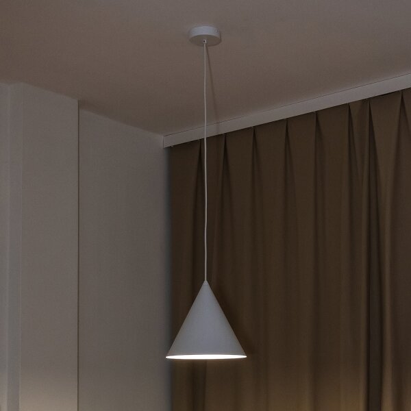 Luster na lanku ETNA II 1xE27/15W/230V pr. 25 cm biely