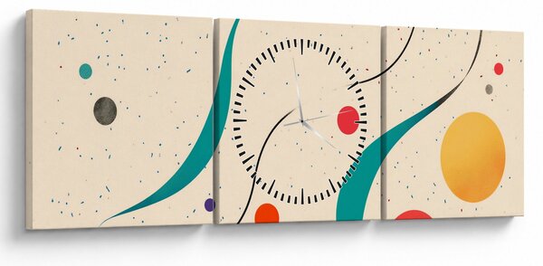 Obraz - Minimalistická farebná ilustrácia (s hodinami) (90x30 cm)