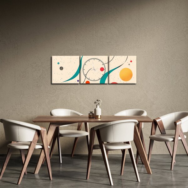 Obraz - Minimalistická farebná ilustrácia (s hodinami) (90x30 cm)