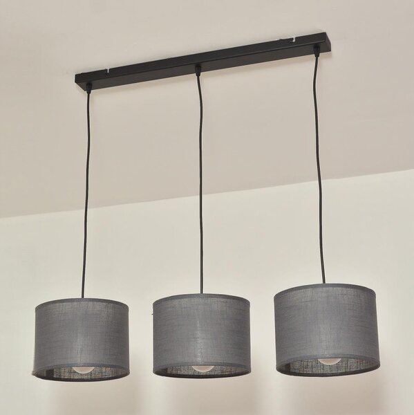 Luster na lanku ALBA 3xE27/15W/230V, sivý