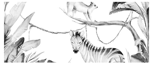 Obraz - Akvarelová džungľa (120x50 cm)
