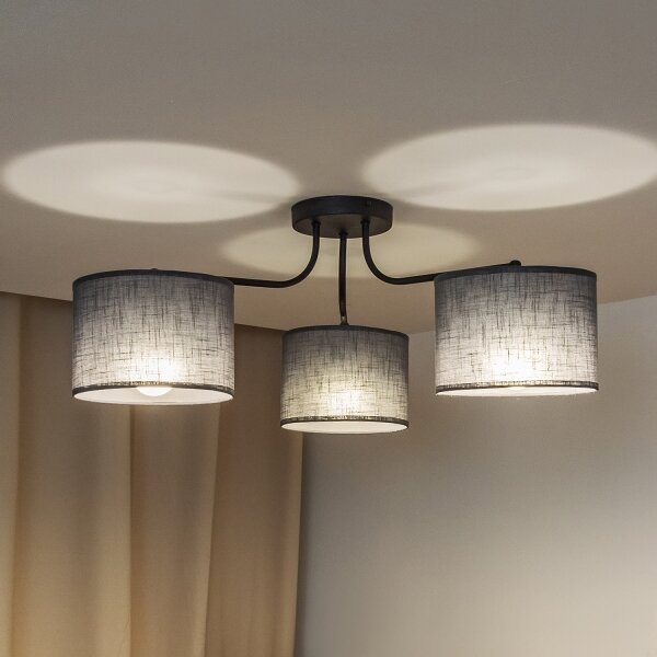 Prisadený luster ALBA 3xE27/15W/230V sivý