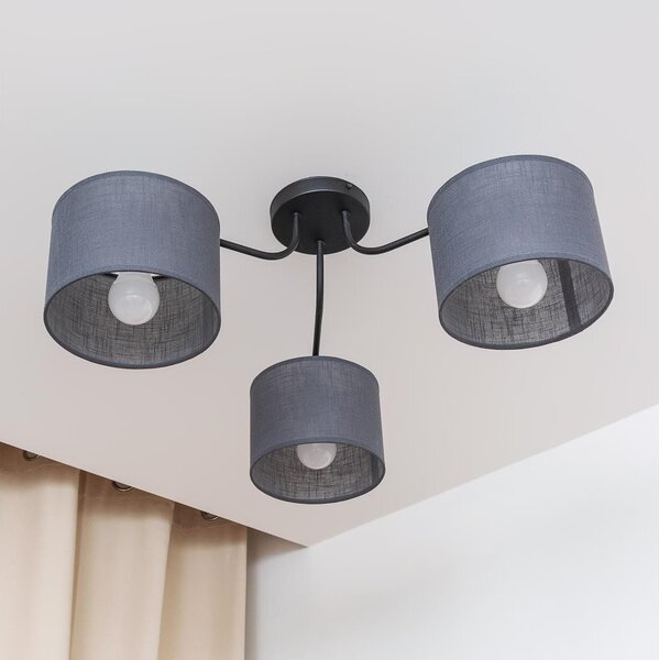 Prisadený luster ALBA 3xE27/15W/230V sivý