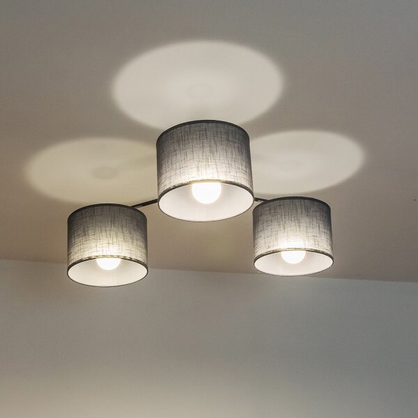Prisadený luster ALBA 3xE27/15W/230V sivý