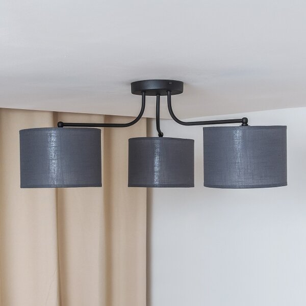 Prisadený luster ALBA 3xE27/15W/230V sivý