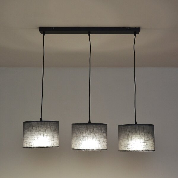 Luster na lanku ALBA 3xE27/15W/230V, sivý