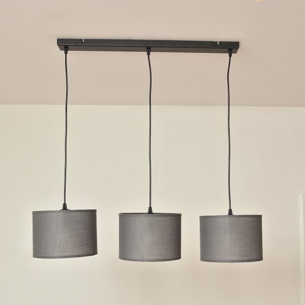 Luster na lanku ALBA 3xE27/15W/230V, sivý