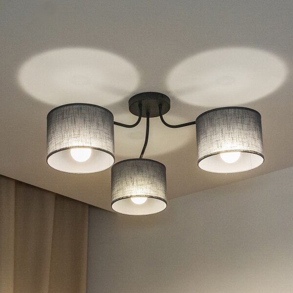 Prisadený luster ALBA 3xE27/15W/230V sivý