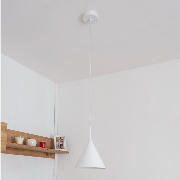 Závesný luster ETNA II na lanku 1xE27/15W/230V pr. 18,5 cm biela
