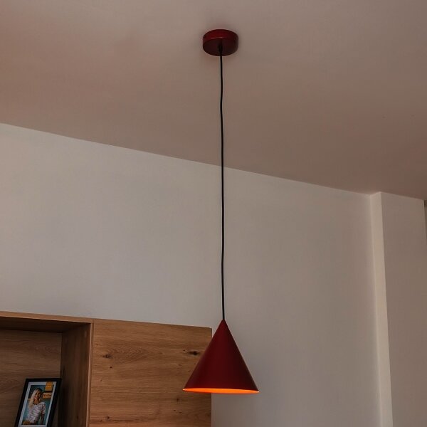 Závesné svietidlo na lanku ETNA II 1xE27/15W/230V pr. 18,5 cm červené
