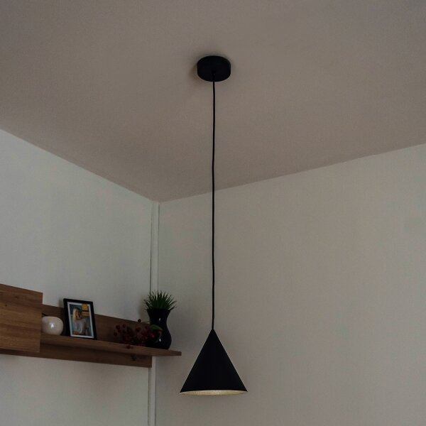 Luster na lanku ETNA II 1xE27/15W/230V, priemer 18,5 cm, čierny
