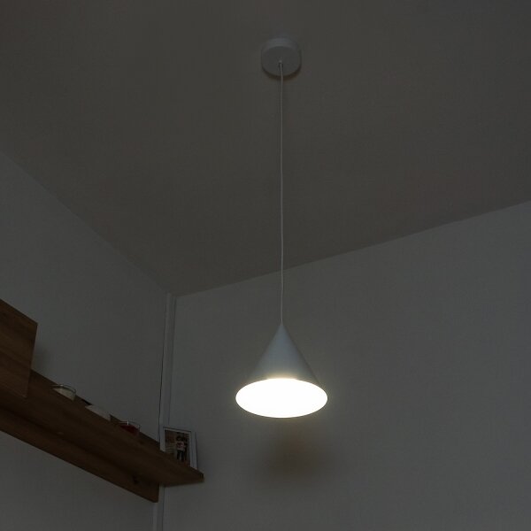 Závesný luster ETNA II na lanku 1xE27/15W/230V pr. 18,5 cm biela