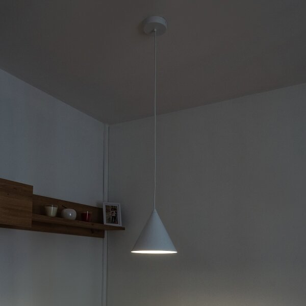Závesný luster ETNA II na lanku 1xE27/15W/230V pr. 18,5 cm biela