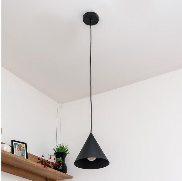 Luster na lanku ETNA II 1xE27/15W/230V, priemer 18,5 cm, čierny