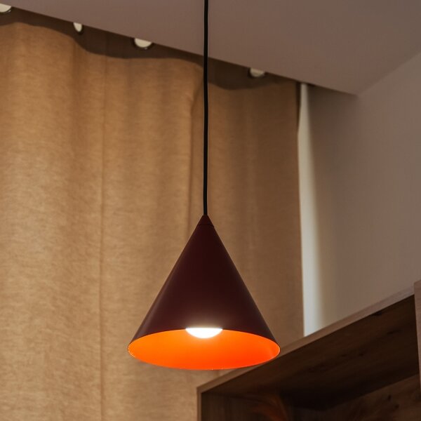 Závesné svietidlo na lanku ETNA II 1xE27/15W/230V pr. 18,5 cm červené