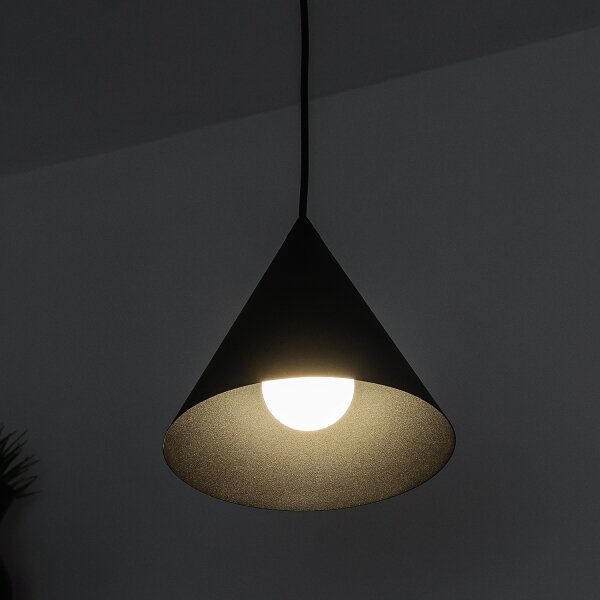 Luster na lanku ETNA II 1xE27/15W/230V, priemer 18,5 cm, čierny