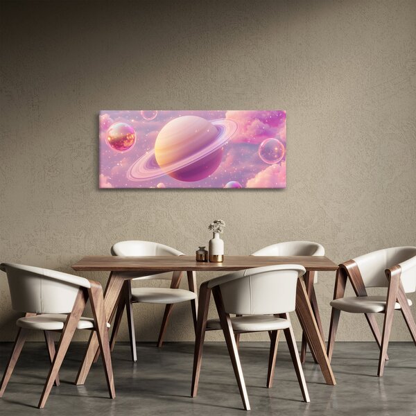 Obraz - Ružová planéta (120x50 cm)