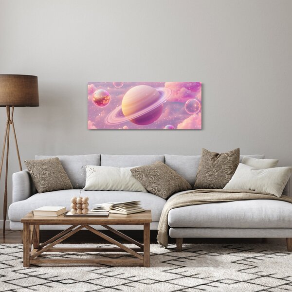 Obraz - Ružová planéta (120x50 cm)