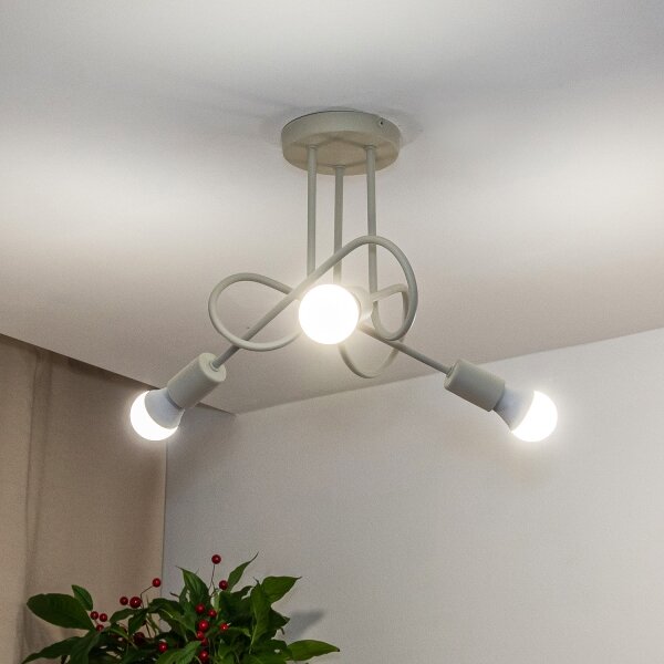 Prisadený luster OXFORD 3xE27/15W/230V krémový