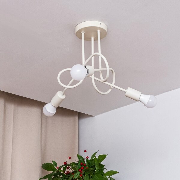 Prisadený luster OXFORD 3xE27/15W/230V krémový