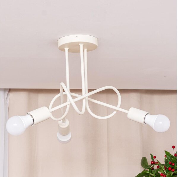 Prisadený luster OXFORD 3xE27/15W/230V krémový