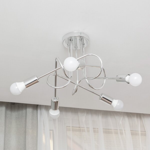 Prisadený luster OXFORD 5xE27/15W/230V lesklý chróm
