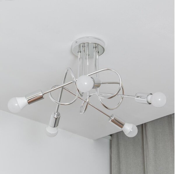 Prisadený luster OXFORD 5xE27/15W/230V lesklý chróm