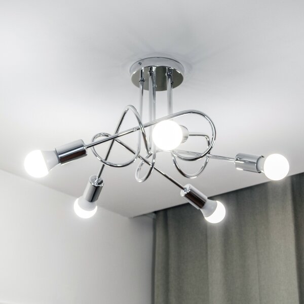 Prisadený luster OXFORD 5xE27/15W/230V lesklý chróm