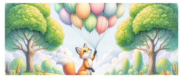 Obraz – Šťastná líška (120x50 cm)