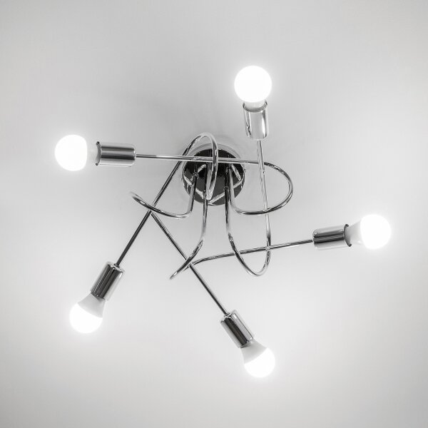 Prisadený luster OXFORD 5xE27/15W/230V lesklý chróm