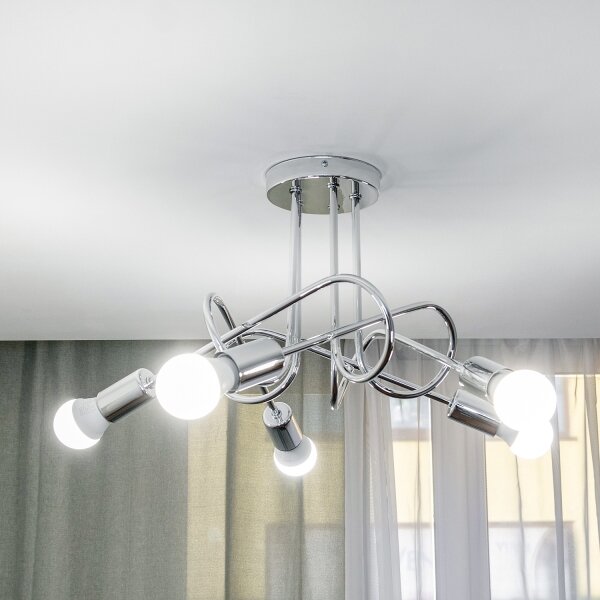 Prisadený luster OXFORD 5xE27/15W/230V lesklý chróm