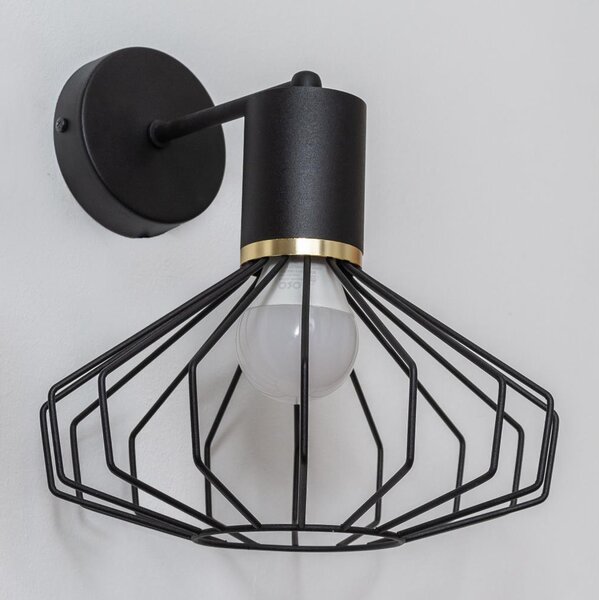 Nástenná lampa SOLANO 1xE27/15W/230V čierna/zlatá