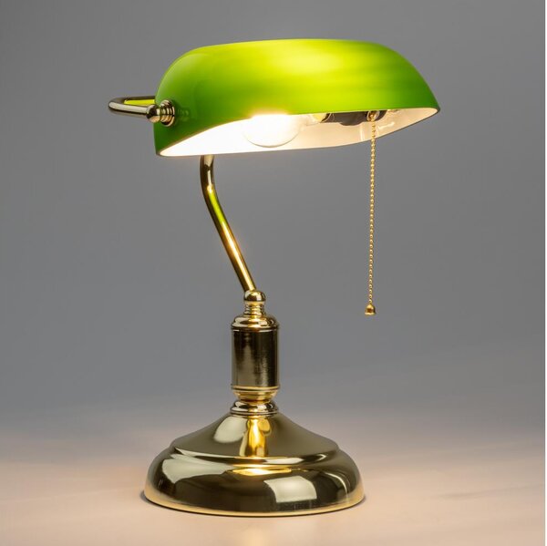 Brilagi - Stolná lampa BANK OFFICE 1xE27/60W/230V zlatá/zelená