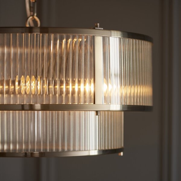 Endon 110944 - Závesný luster na reťazi RIDGETON 5xE14/6W/230V mosadz