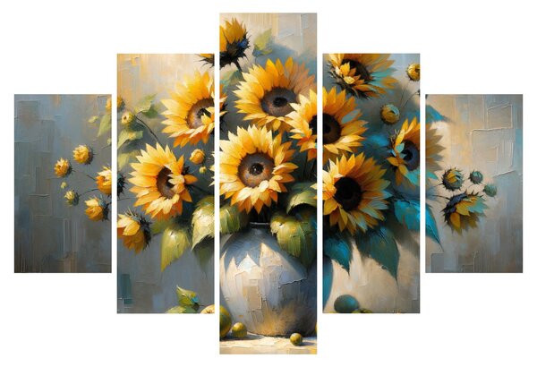 Obraz – Váza so slnečnicami (150x105 cm)