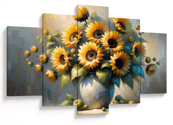 Obraz – Váza so slnečnicami (150x105 cm)