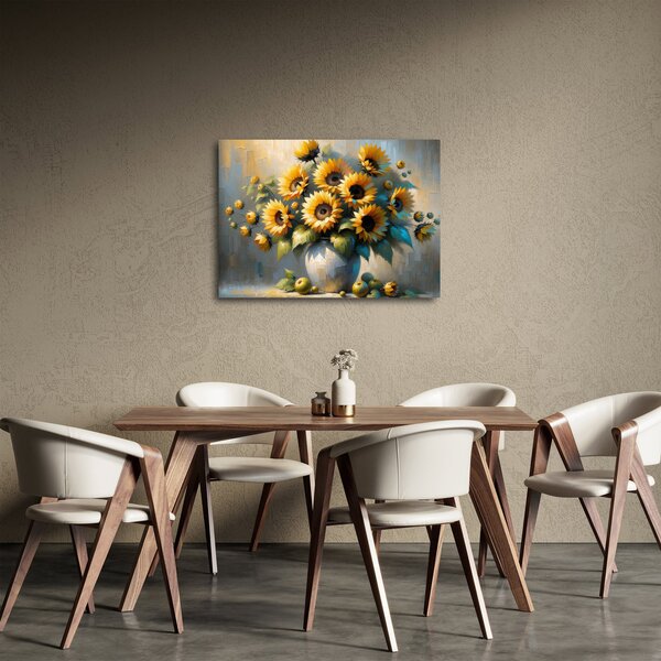 Obraz – Váza so slnečnicami (70x50 cm)