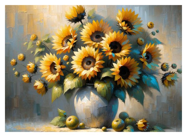Obraz – Váza so slnečnicami (70x50 cm)