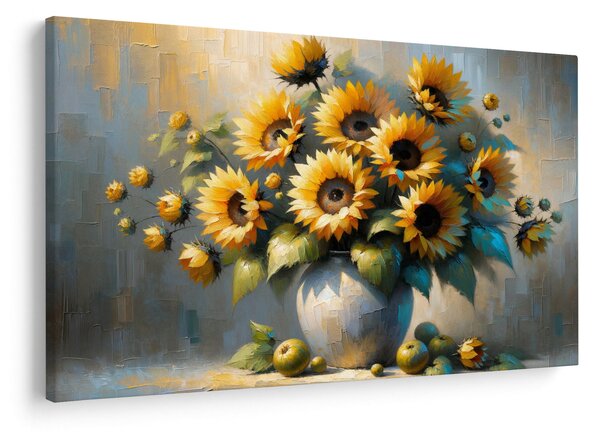 Obraz – Váza so slnečnicami (90x60 cm)