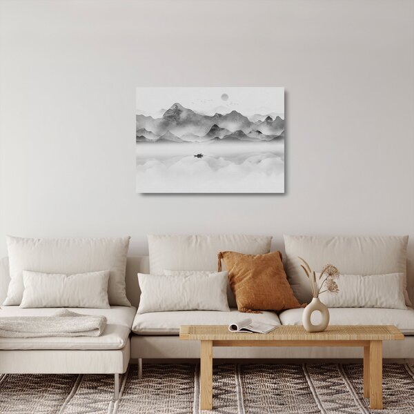 Sklenený obraz - Japonské jazero (70x50 cm)