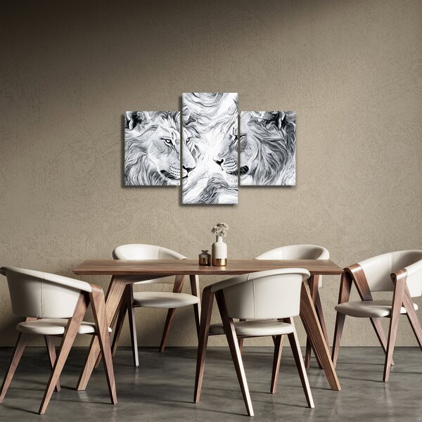 Obraz - Kreslené levie hlavy (90x60 cm)