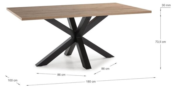 MUZZA Jedálenský stôl bacom 180 x 100 cm prírodný