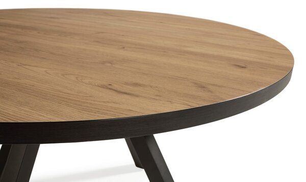 MUZZA Jedálenský stôl bine Ø 120 cm prírodný/čierny