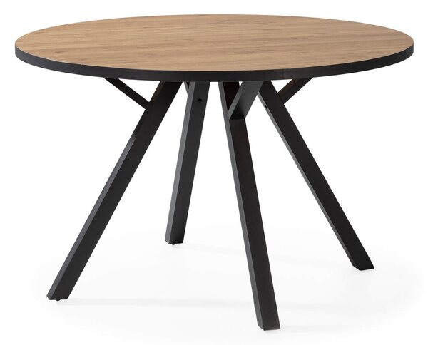 MUZZA Jedálenský stôl bine Ø 120 cm prírodný/čierny