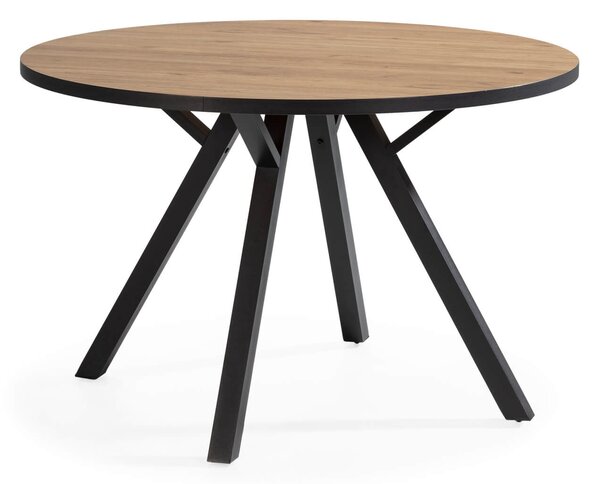 MUZZA Jedálenský stôl bine Ø 120 cm prírodný/čierny