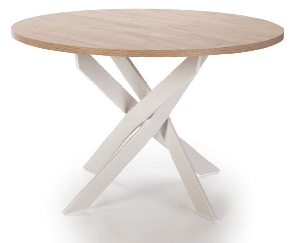 MUZZA Jedálenský stôl rahasa Ø 120 cm prírodný/biely